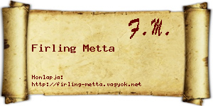 Firling Metta névjegykártya